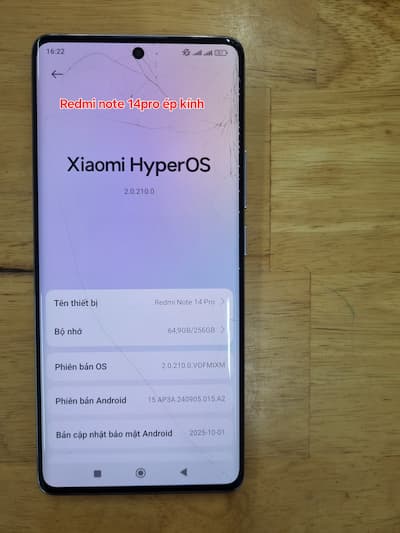 Redmi Note 14 Pro bể kính ép kính tại Tứ Quí Care Cần Thơ